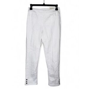 NWT Soft Surroundings White Straight Leg Capri Pants XS Pull On Stretch